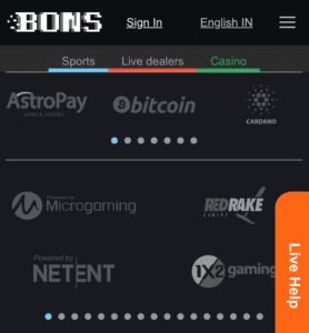 bons payments India